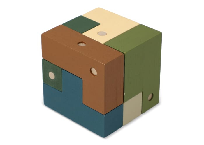 Cube casse-tête en bois promotionnel à assembler Assortiment fluorescent